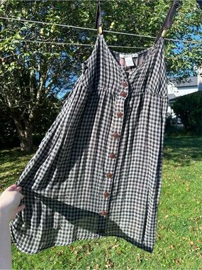 2010s Charlotte Russe Black and Grey front button jumper dress